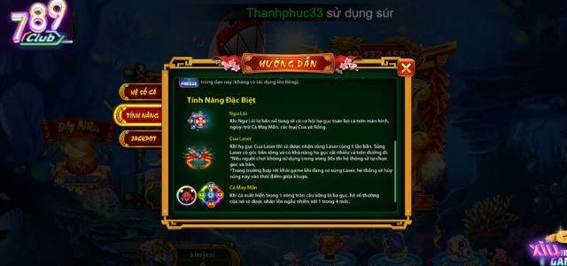 Các tính năng được cung cấp cho người chơi