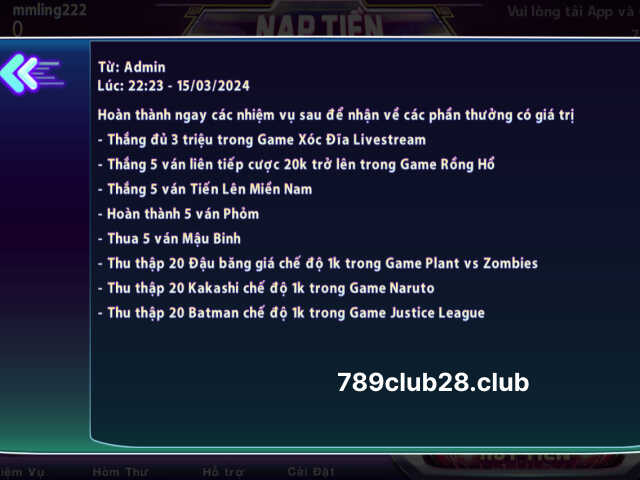 Hướng dẫn tham gia khuyến mãi 789Club