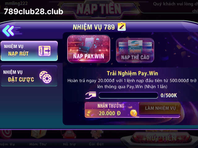 Khuyến mãi nạp rút cực hot tại 789Club