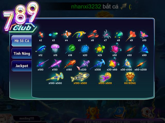 Cập nhật hệ số thưởng khi chơi Bắn cá tại 789club