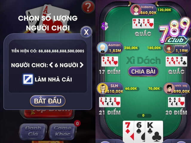 Hướng dẫn chơi Xì dách tại 789club